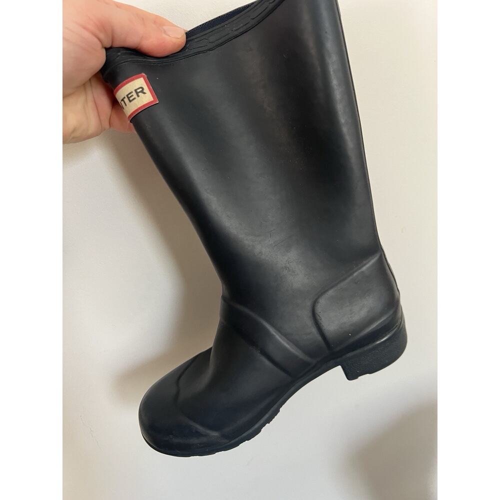 Kids Hunter Boots Black Waterproof Rain Boot Unisex Youth Size 13 UK 12 - Picture 6 of 9